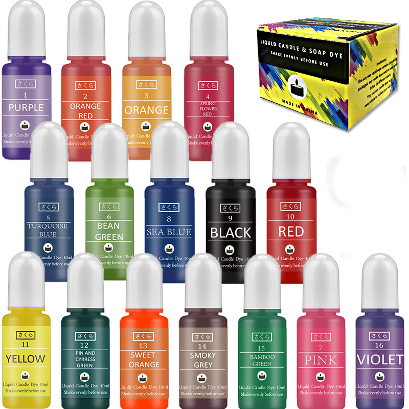 Soap Making Dye - 16-Color Highly Concentrated Candle Dye –
