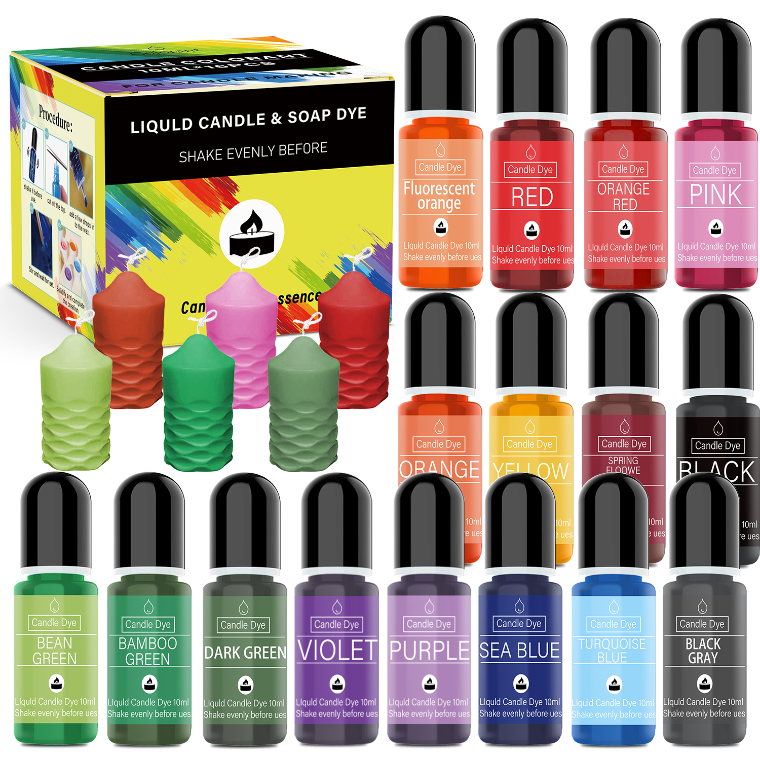 Soap Making Dye - Candle Dyes Kit Liquid Colorant Pigment