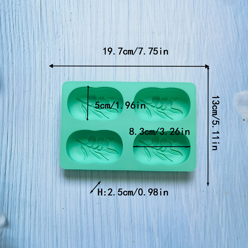 4 Cavities Oval Olive Tree Sil - Soap Making Accessories のレビューと価格