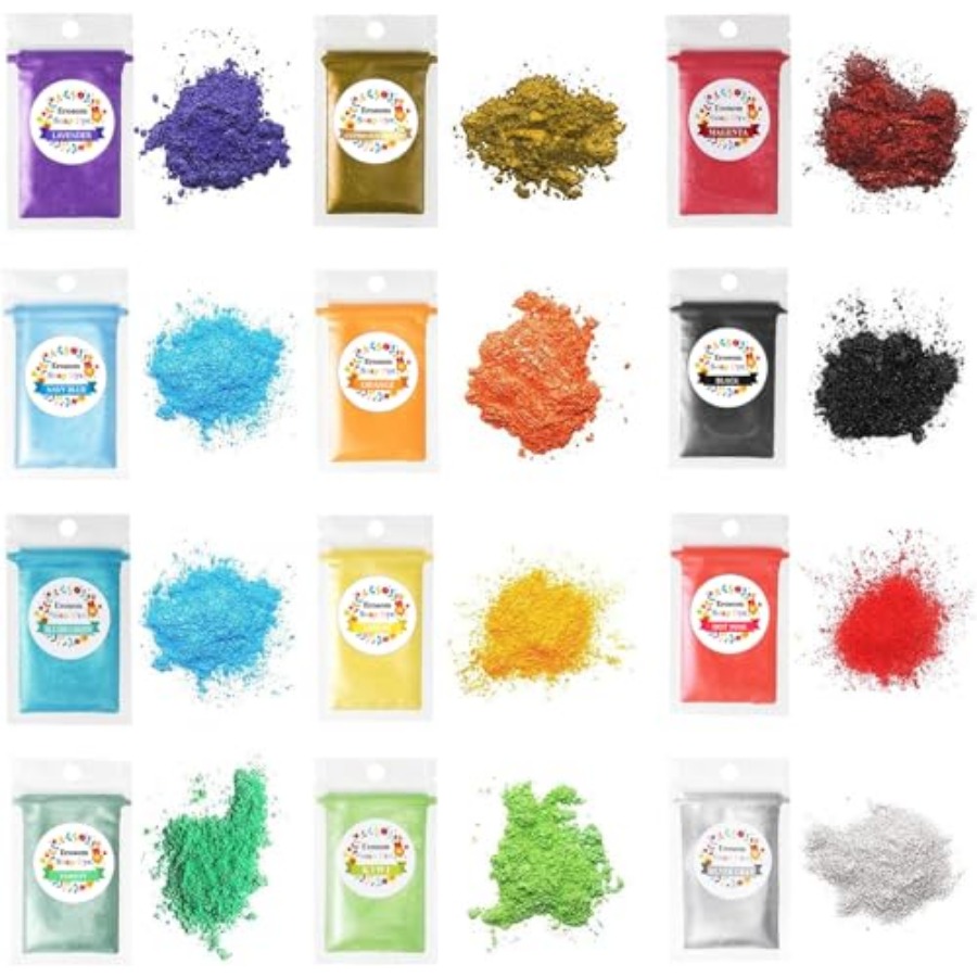 12 Colors Mica Powder Pigments - Soap Making Dye のレビューと価格