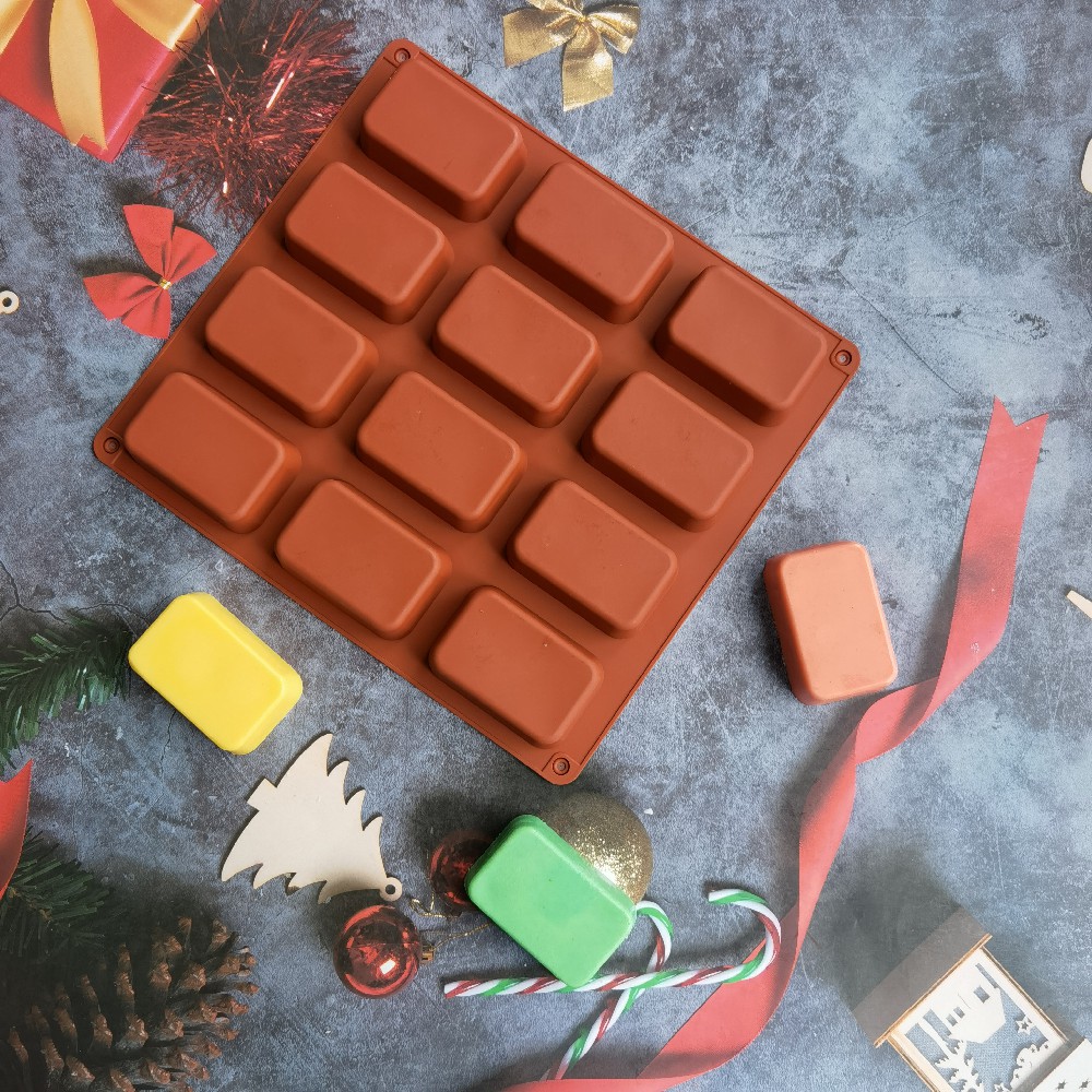 12 Cavity Square Silicone Soap - Soap Making Accessories のレビューと価格