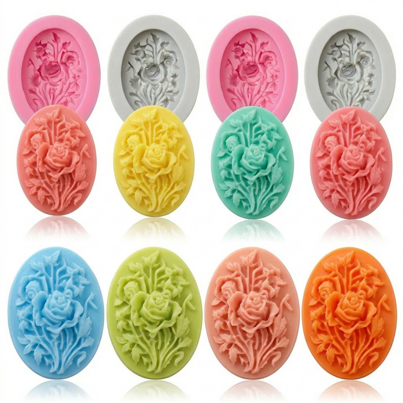 4 Silicone mold with flower sh - Soap Making Kit のレビューと価格