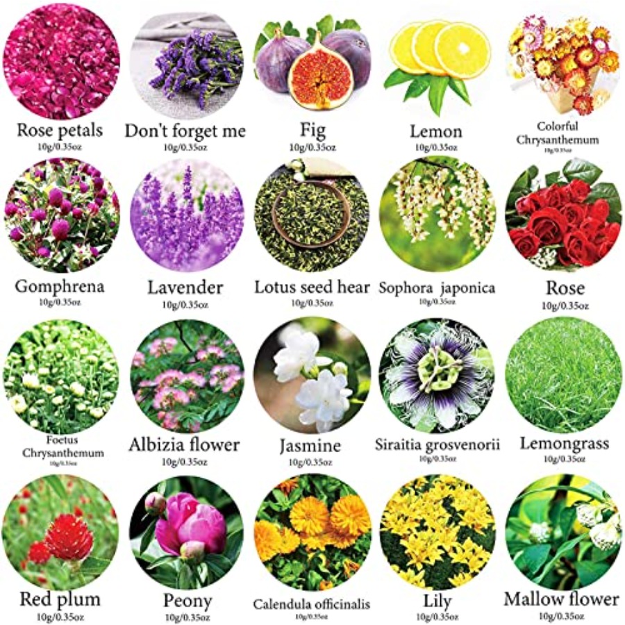 20 Bags Dried Flowers, 100% Na - Soap Making Kit のレビューと価格
