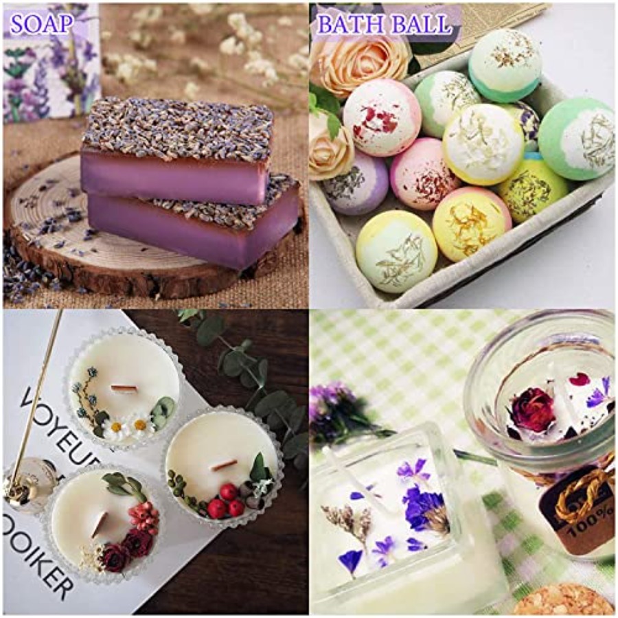 20 Bags Dried Flowers, 100% Na - Soap Making Kit のレビューと価格